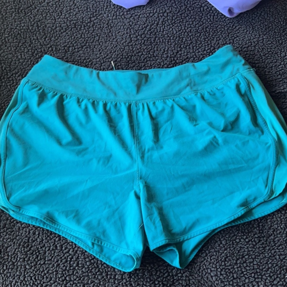 All in Motion teal running shorts lined XL